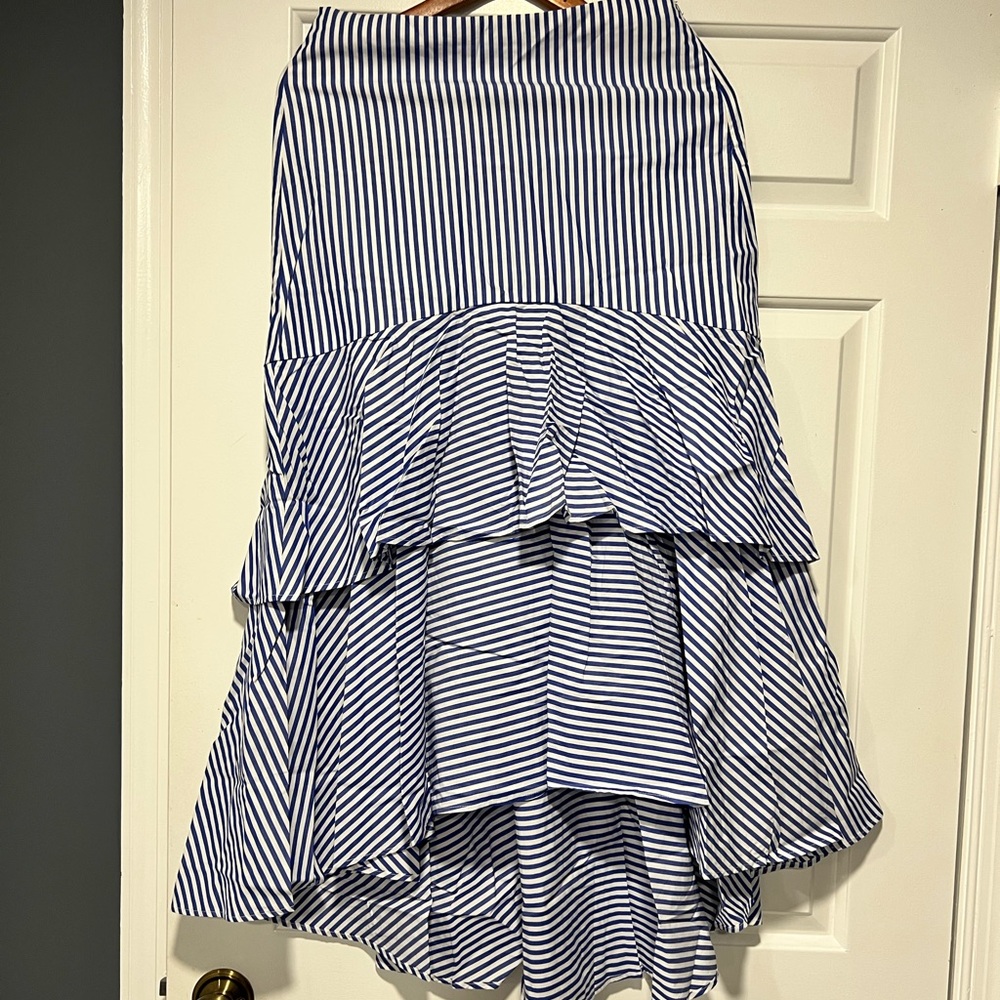 Banana Republic Striped Blue and White Layered Skirt